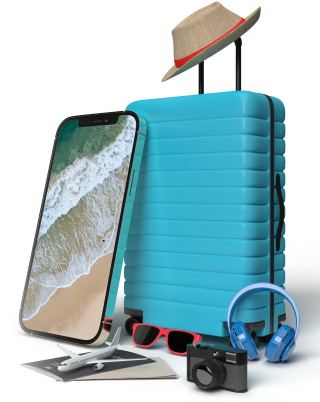 blue suitcase